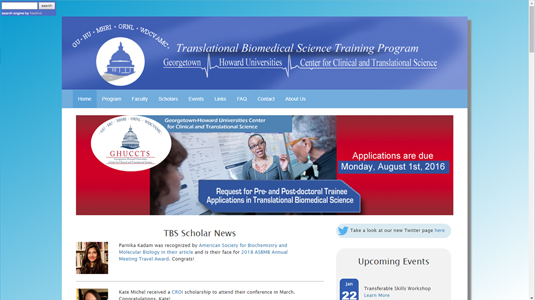 Georgetown Howard University Translational Biomedical Science Website